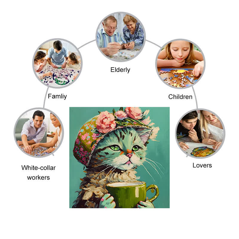 Stella Bonnet Hat Cat - Wooden Jigsaw Puzzle - image 5