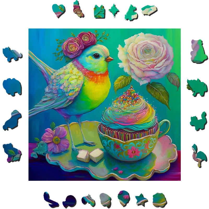 Bird's Tea Party - Wooden Jigsaw Puzzle - image 1