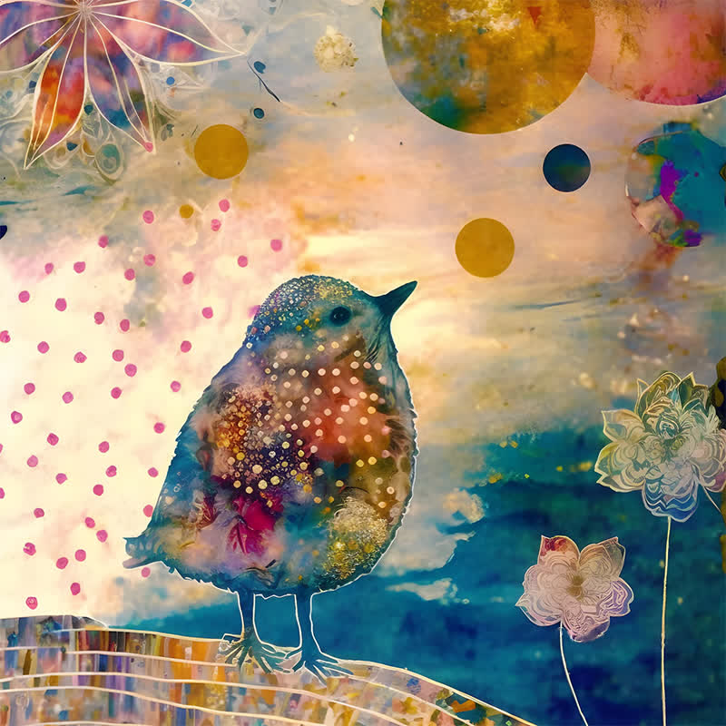 Whimsical bird - Wooden Jigsaw Puzzle - A3 - Wooden Gift Packaging - image 0