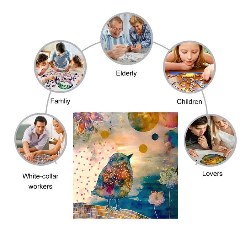 Whimsical bird - Wooden Jigsaw Puzzle - image 4