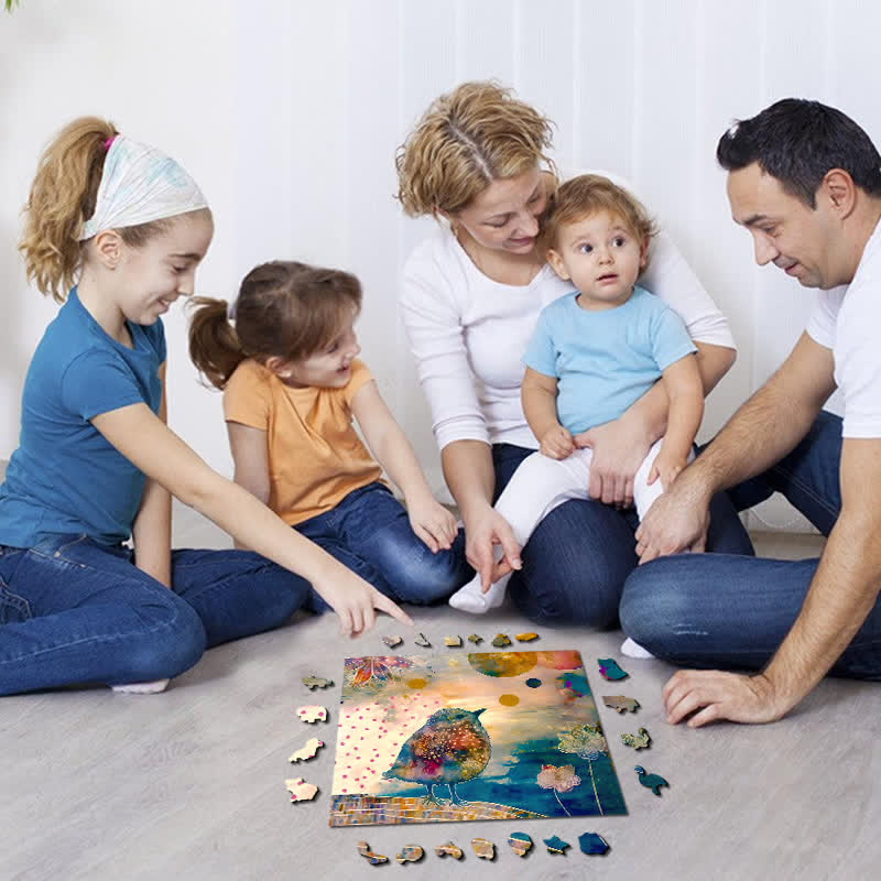 Whimsical bird - Wooden Jigsaw Puzzle - image 3