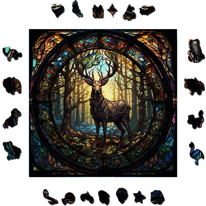 Deer Lost In The Forest- Wooden Jigsaw Puzzle - image 1
