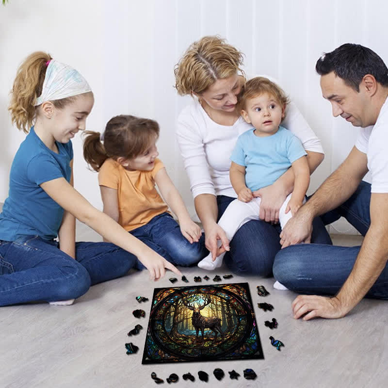 Deer Lost In The Forest- Wooden Jigsaw Puzzle - image 3