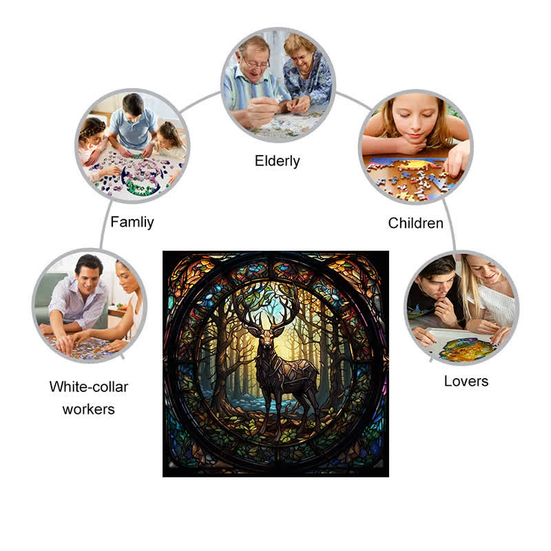 Deer Lost In The Forest- Wooden Jigsaw Puzzle - image 5