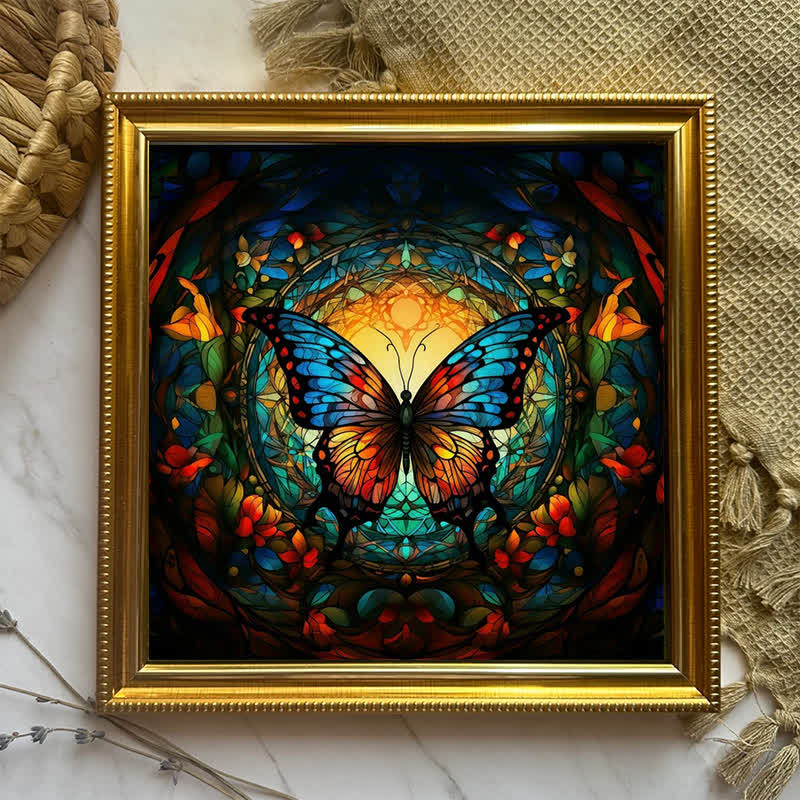 Brightly colored butterfly in a forest - Wooden Jigsaw Puzzle - image 3