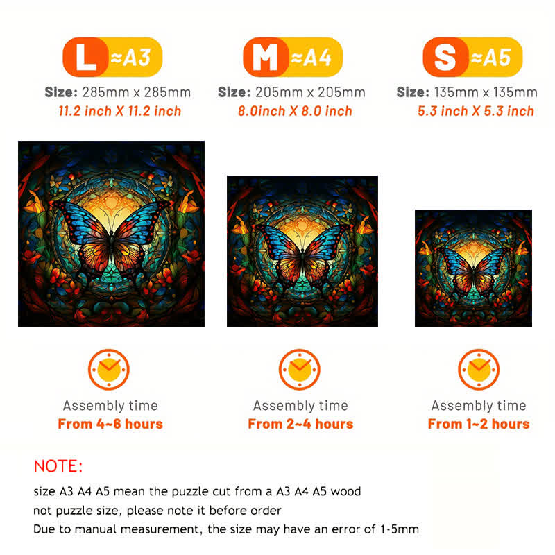 Brightly colored butterfly in a forest - Wooden Jigsaw Puzzle - image 2