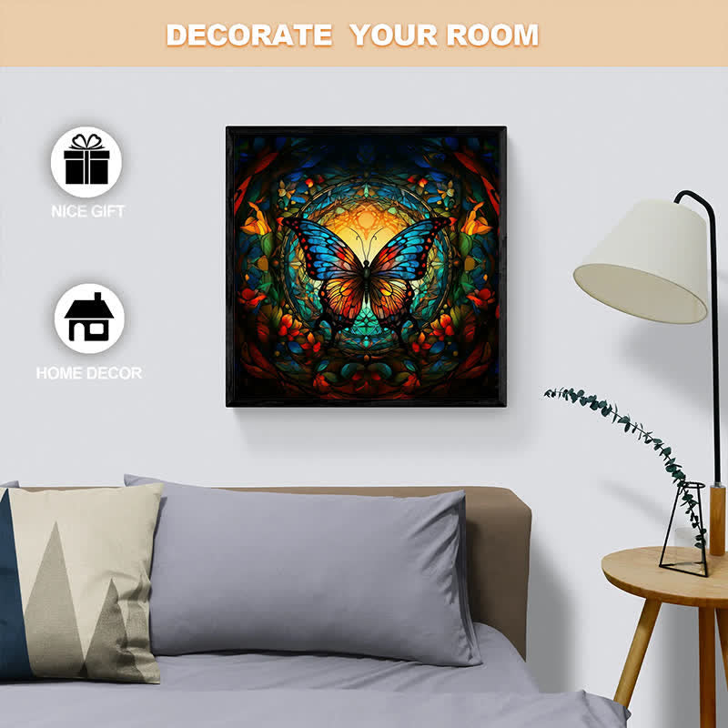 Brightly colored butterfly in a forest - Wooden Jigsaw Puzzle - image 4