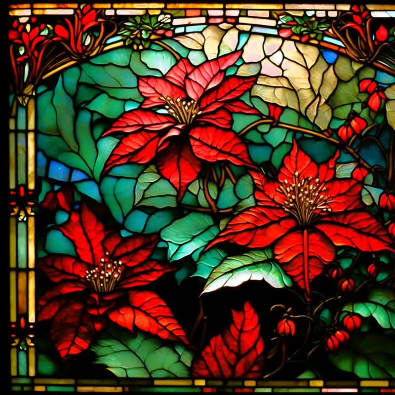 poinsettia - Wooden Jigsaw Puzzle - A3 - Wooden Gift Packaging - image 0