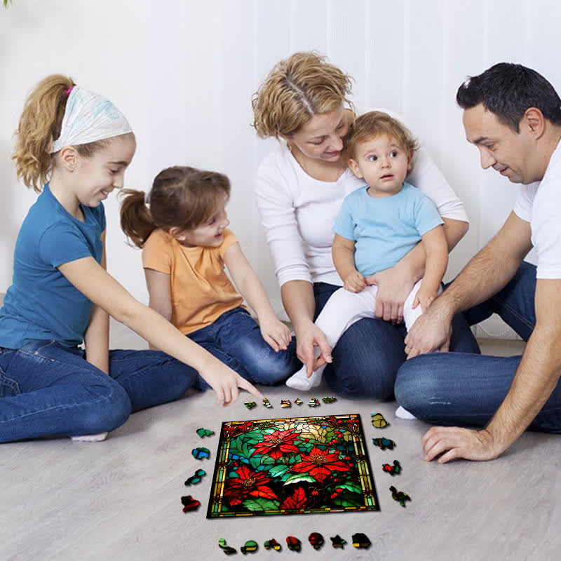 poinsettia - Wooden Jigsaw Puzzle - image 2