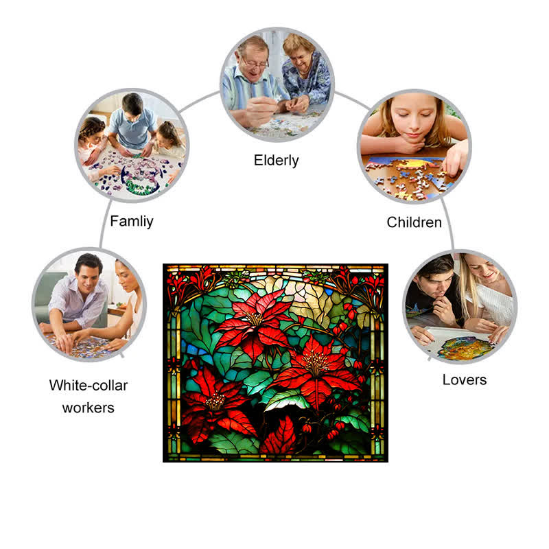 poinsettia - Wooden Jigsaw Puzzle - image 7