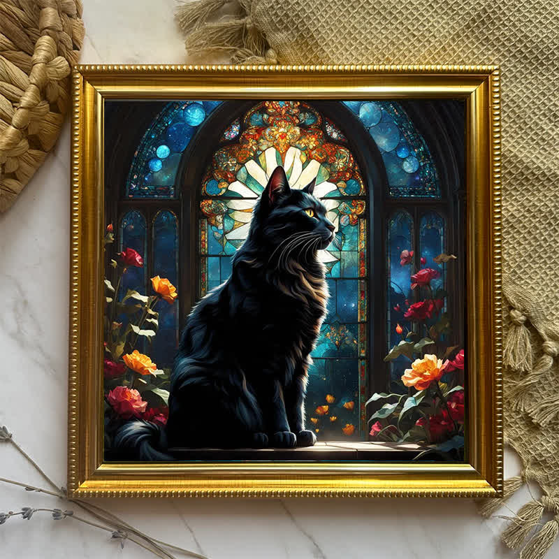Black Cat With Glass - Wooden Jigsaw Puzzle - image 3