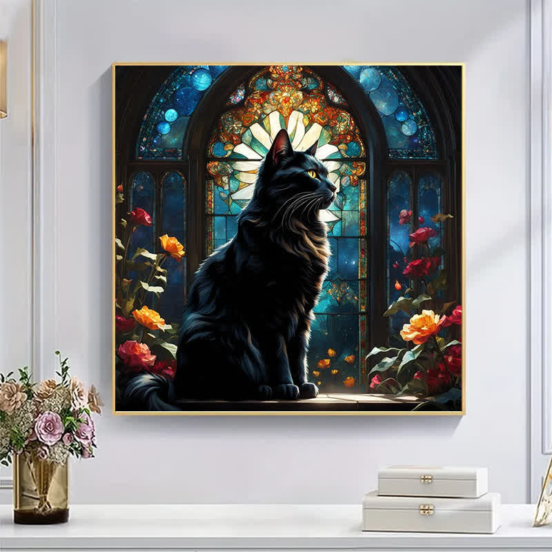 Black Cat With Glass - Wooden Jigsaw Puzzle - image 5