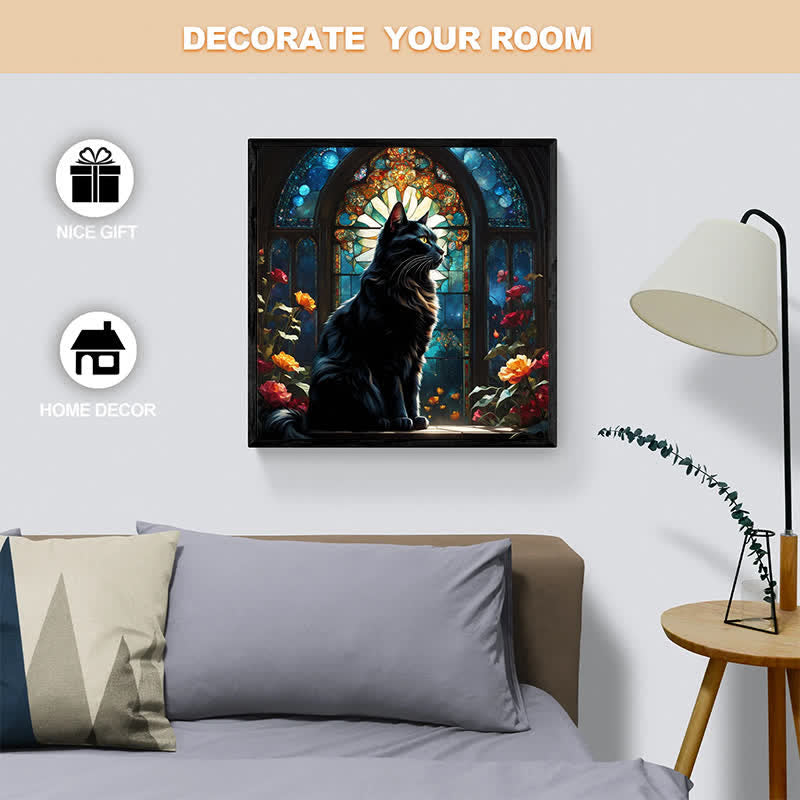 Black Cat With Glass - Wooden Jigsaw Puzzle - image 7