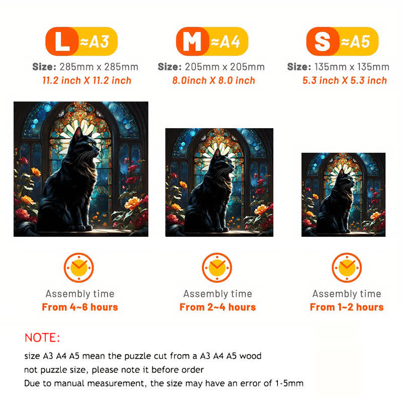 Black Cat With Glass - Wooden Jigsaw Puzzle - image 4