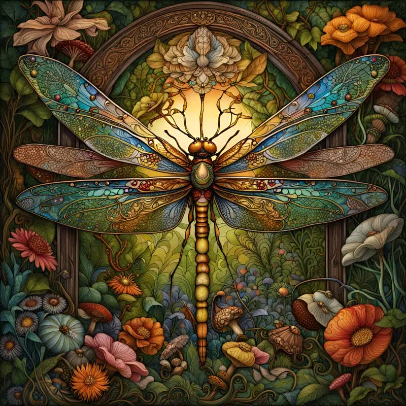 Celtic Dragonfly - Wooden Jigsaw Puzzle - A2 (500 PCS)  - Wooden Gift Packaging - image 0