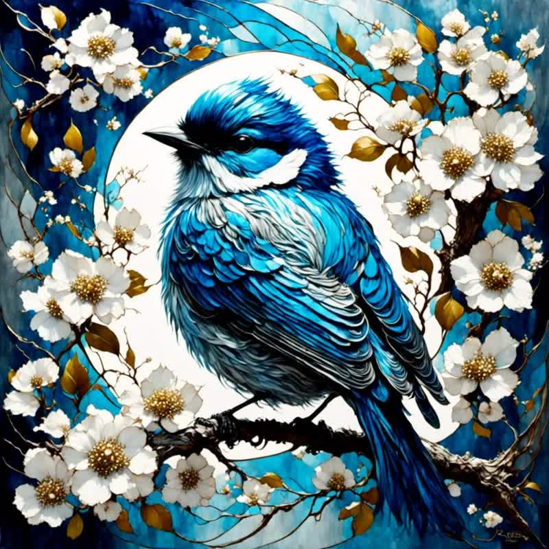 Fantasy Spring Bird - Wooden Jigsaw Puzzle - A3 - Wooden Gift Packaging - image 0