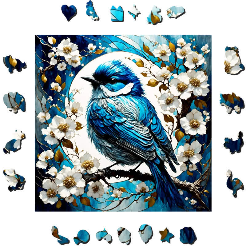 Fantasy Spring Bird - Wooden Jigsaw Puzzle - image 1