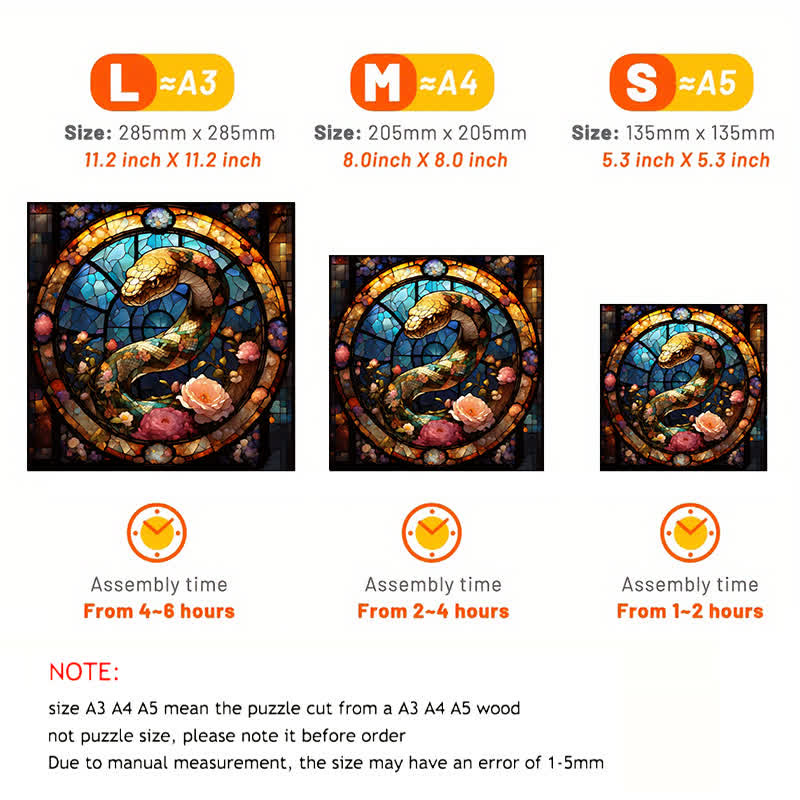 Snake With Rose - Wooden Jigsaw Puzzle - image 3