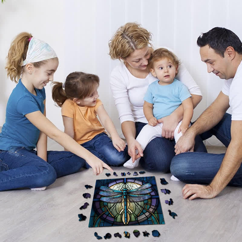 Blue Dragonfly - Wooden Jigsaw Puzzle - image 2