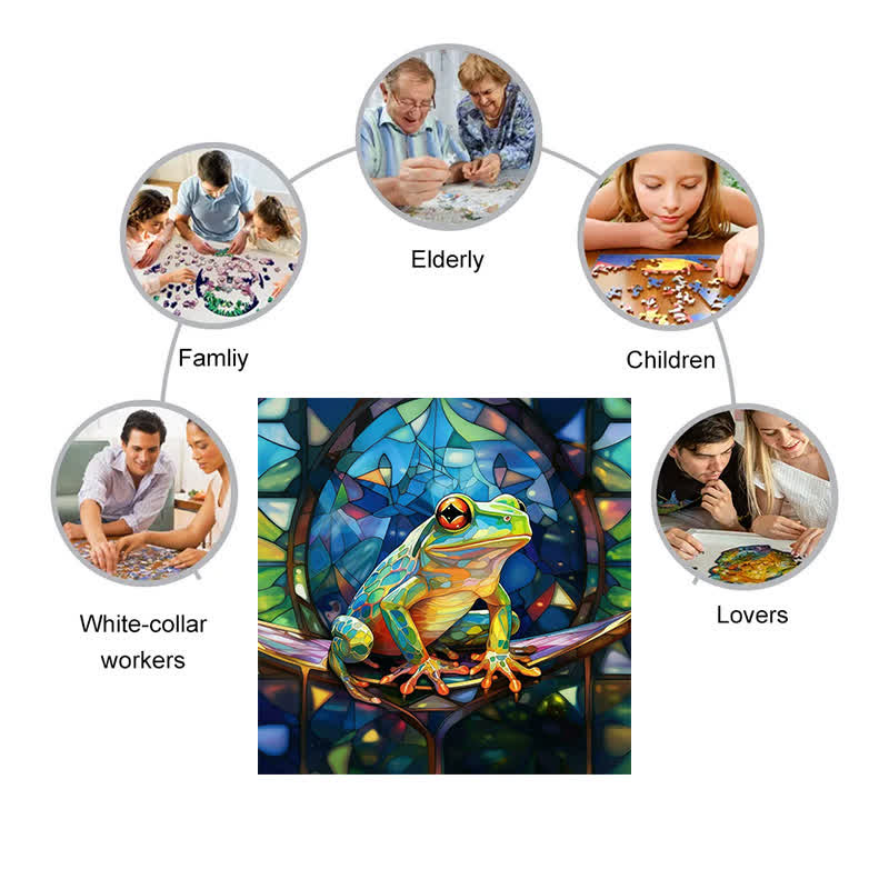 Colorful Tree Frog - Wooden Jigsaw Puzzle - image 5