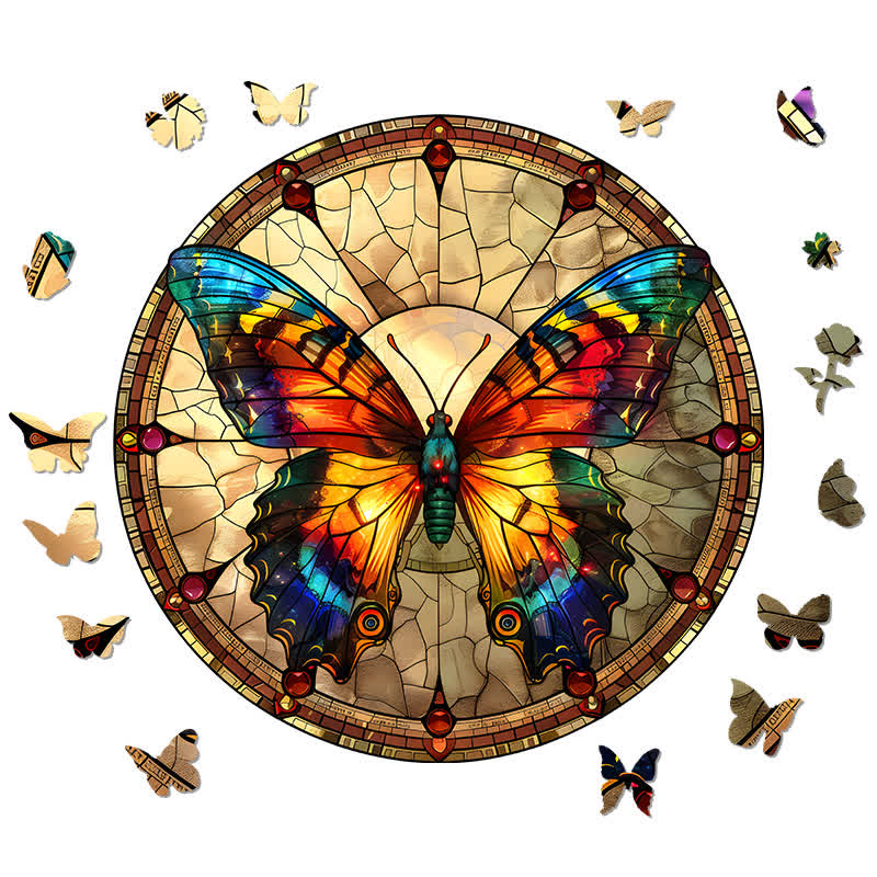 Vibrate Butterfly -4 Wooden Jigsaw Puzzle - image 1