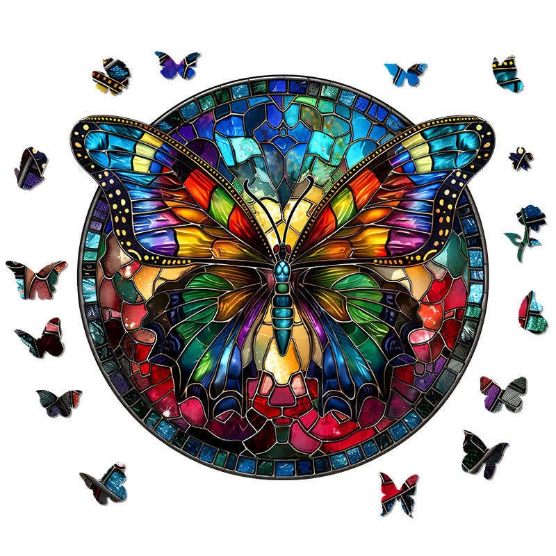 Vibrate Butterfly -6 Wooden Jigsaw Puzzle - image 1