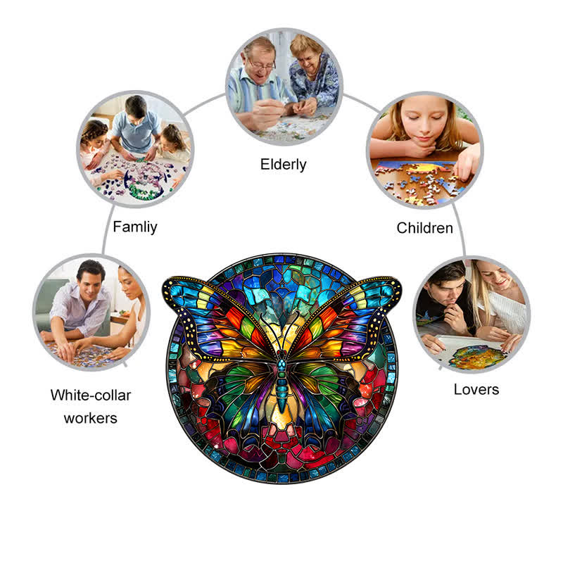 Vibrate Butterfly -6 Wooden Jigsaw Puzzle - image 4