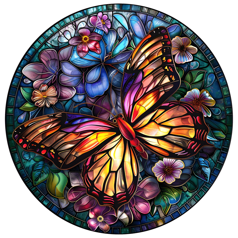 Vibrate Butterfly -9 Wooden Jigsaw Puzzle - A3 - Wooden Gift Packaging - image 0