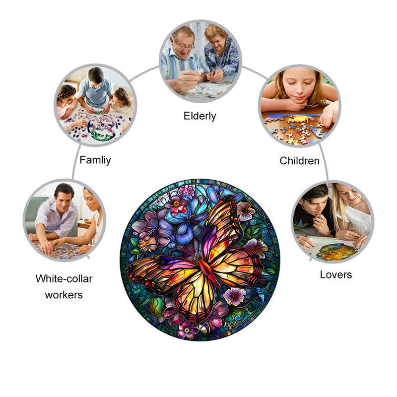 Vibrate Butterfly -9 Wooden Jigsaw Puzzle - image 4