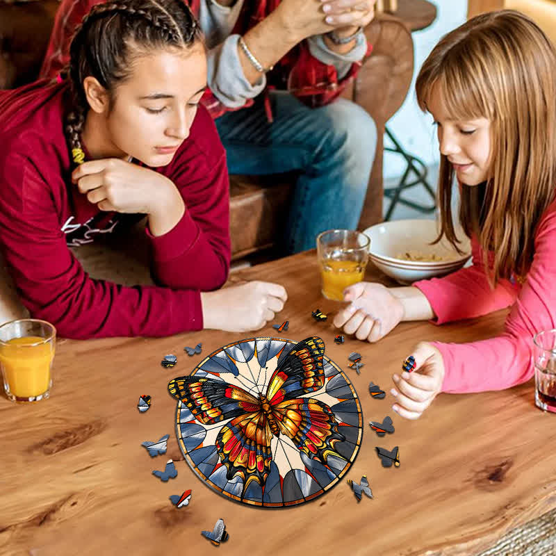 Vibrate Butterfly -10 Wooden Jigsaw Puzzle - image 1