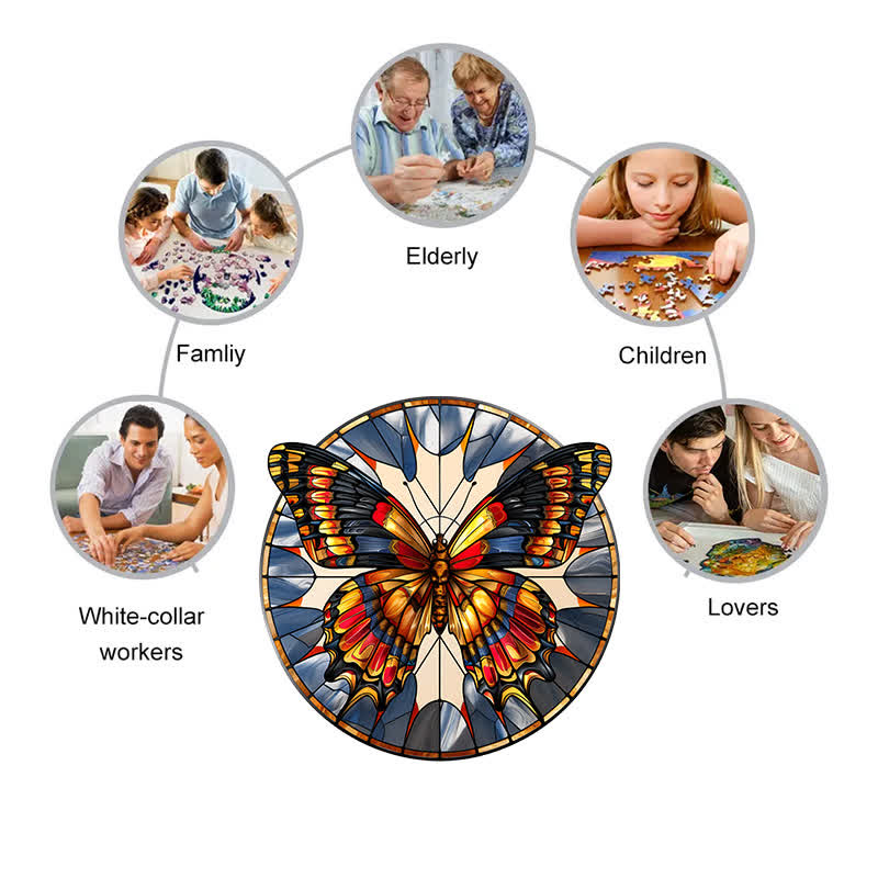 Vibrate Butterfly -10 Wooden Jigsaw Puzzle - image 4