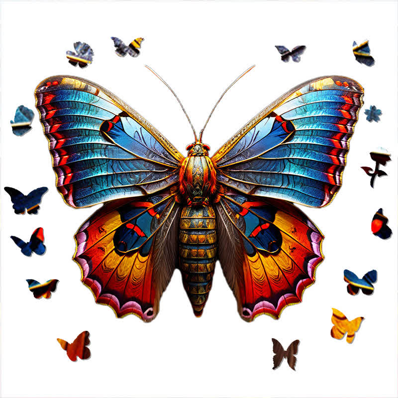 Vibrate Butterfly -11 Wooden Jigsaw Puzzle - image 1