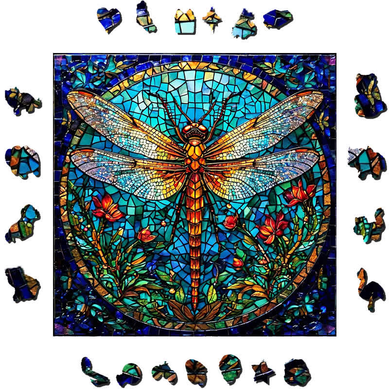 Garden Dragonfly - Wooden Jigsaw Puzzle - image 1