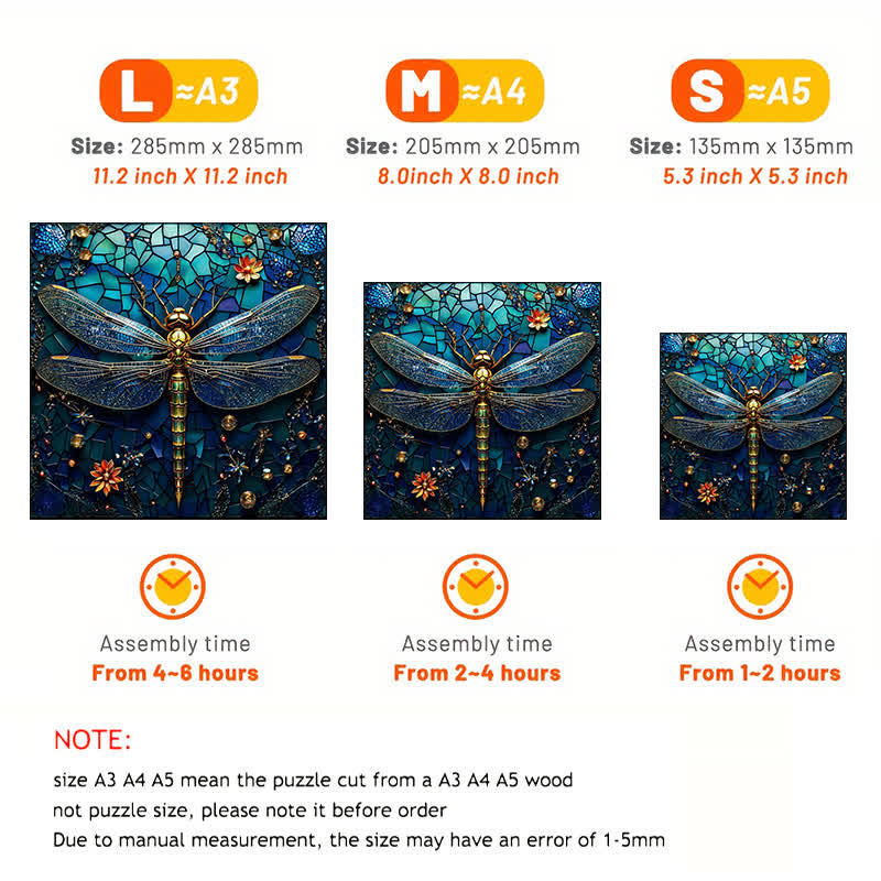 Blue Glass Dragonfly - Wooden Jigsaw Puzzle - image 4