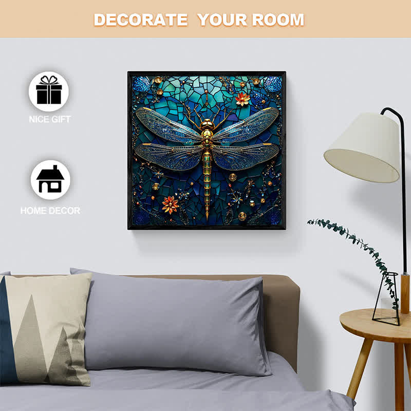 Blue Glass Dragonfly - Wooden Jigsaw Puzzle - image 5