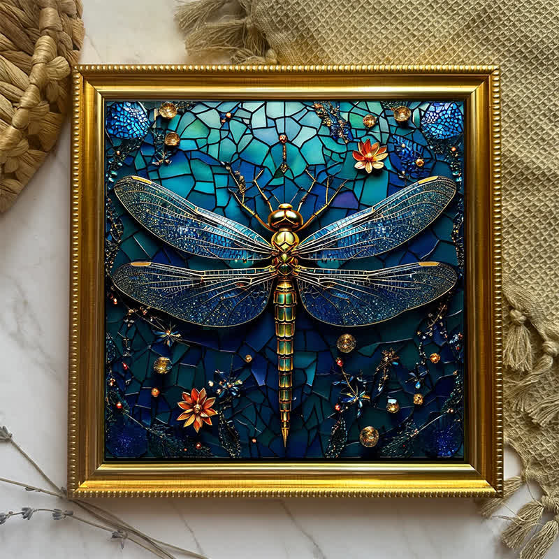 Blue Glass Dragonfly - Wooden Jigsaw Puzzle - image 6