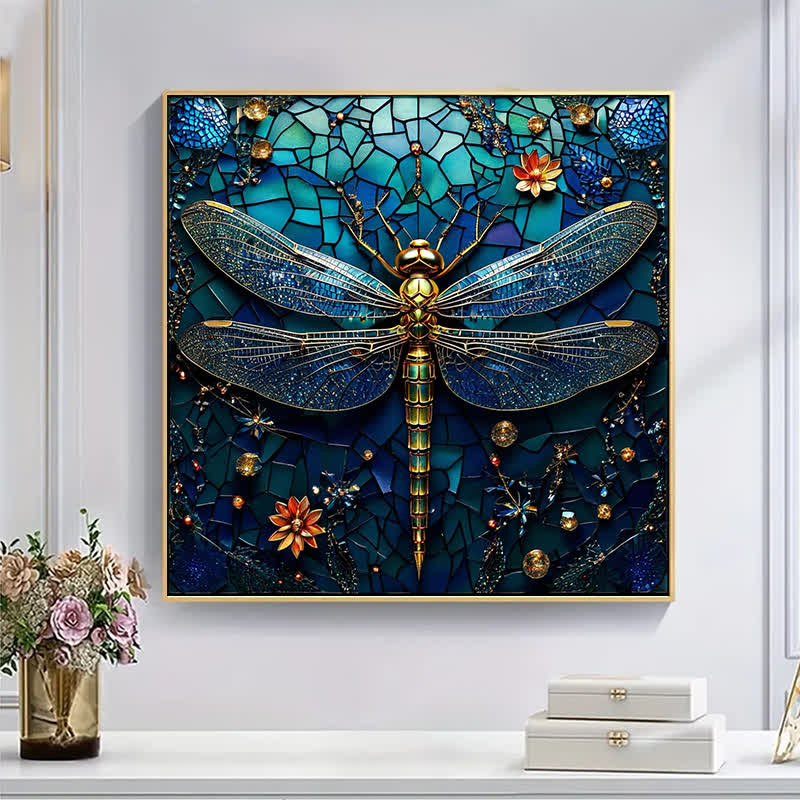 Blue Glass Dragonfly - Wooden Jigsaw Puzzle - image 7