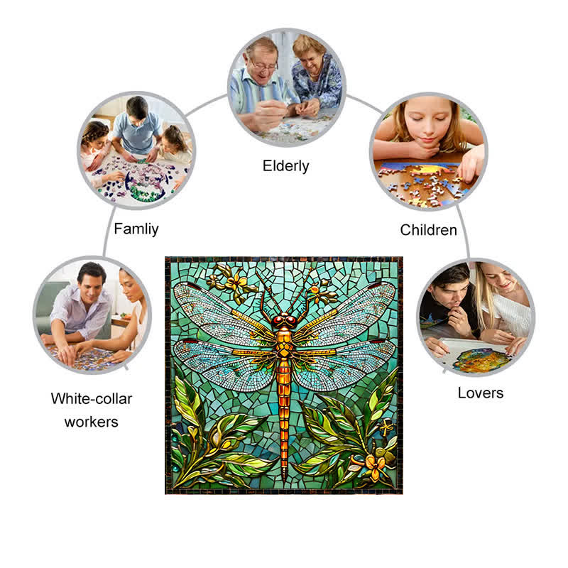 Green Dragonfly - Wooden Jigsaw Puzzle - image 4