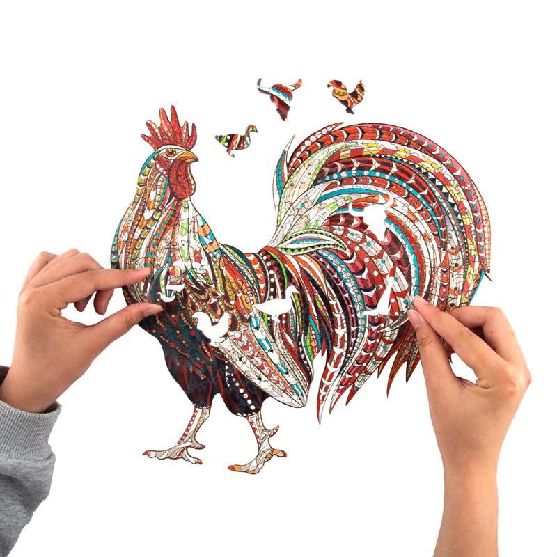 Strong Rooster  - Wooden Jigsaw Puzzle - image 1