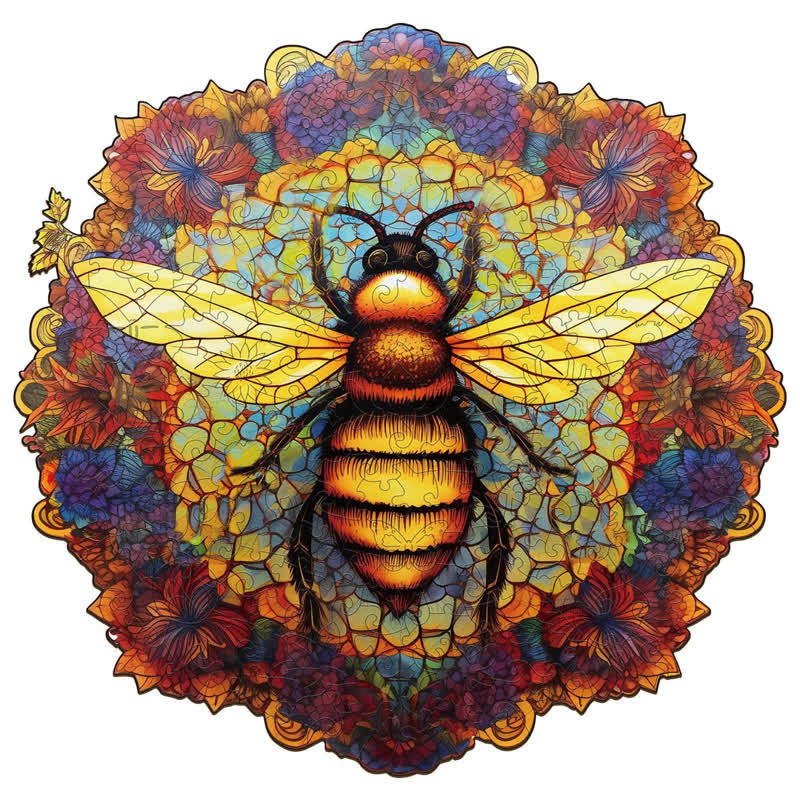 Mandala Bee - Wooden Jigsaw Puzzle - A3 - Wooden Gift Packaging - image 0