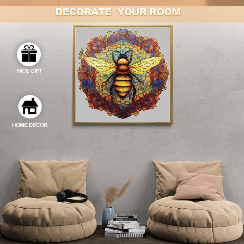 Mandala Bee - Wooden Jigsaw Puzzle - image 3