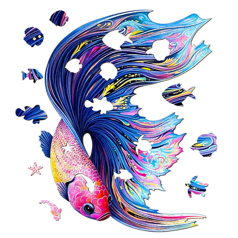 Half Moon Betta  - Wooden Jigsaw Puzzle - image 1