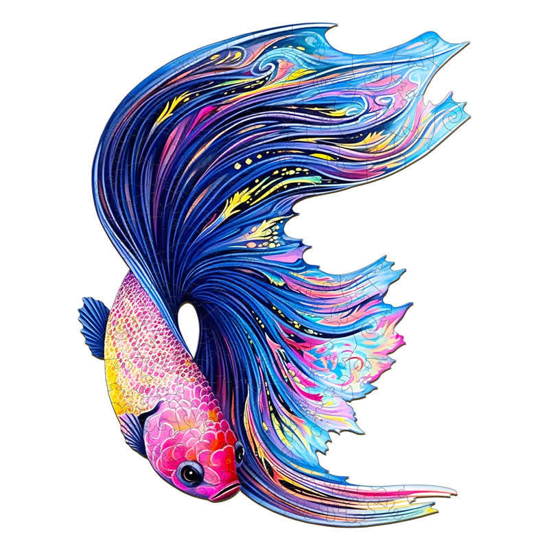 Half Moon Betta  - Wooden Jigsaw Puzzle - A3 - Wooden Gift Packaging - image 0