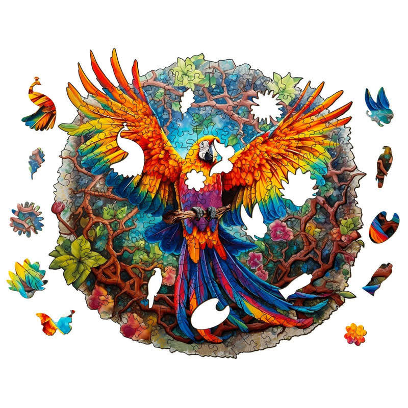 Curious Parrot - Wooden Jigsaw Puzzle - image 1