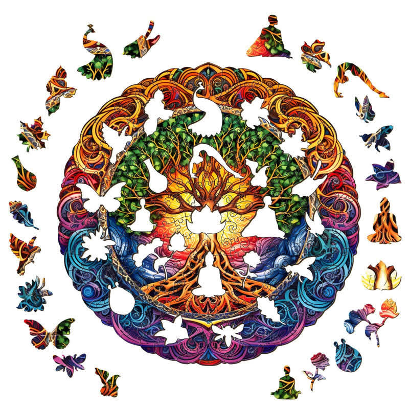 Mandala Tree of Life - Wooden Jigsaw Puzzle - image 1