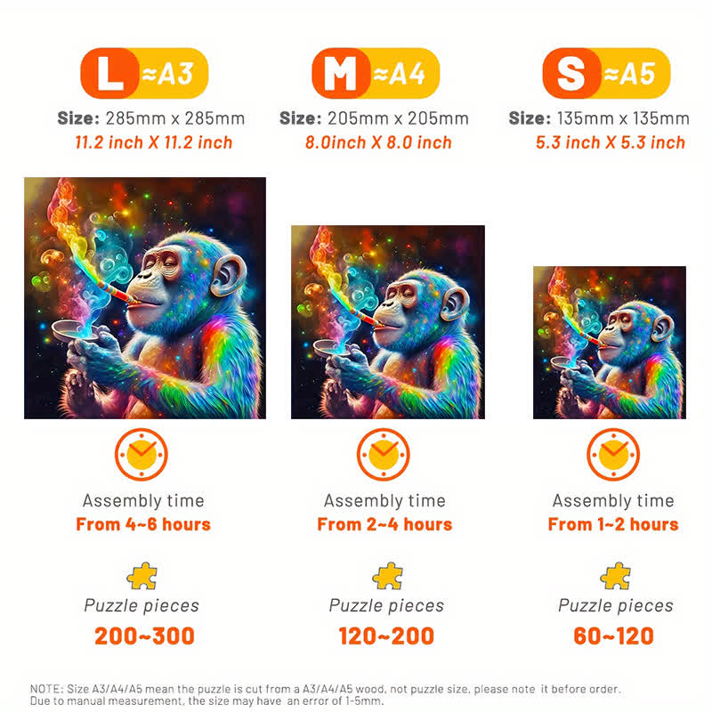 Shades Of Magic | Monkey - Wooden Jigsaw Puzzle - image 2