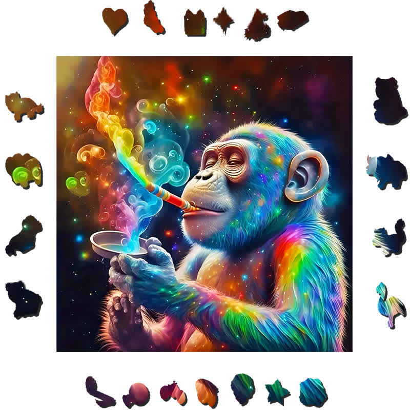 Shades Of Magic | Monkey - Wooden Jigsaw Puzzle - image 1
