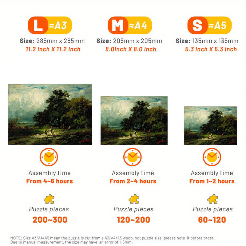 Vintage Landscape with Trees - Wooden Jigsaw Puzzle - image 3