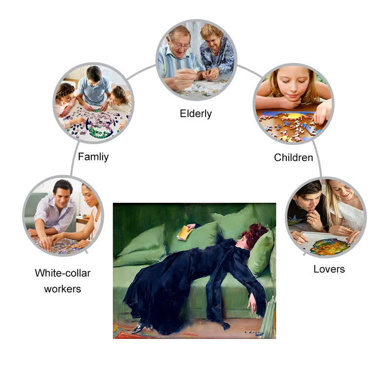 Decadent Young Woman After the Dance - Wooden Jigsaw Puzzle - image 3