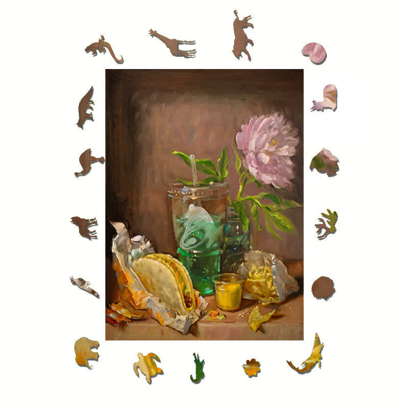 Taco Bell Crunchwrap - Wooden Jigsaw Puzzle - image 1